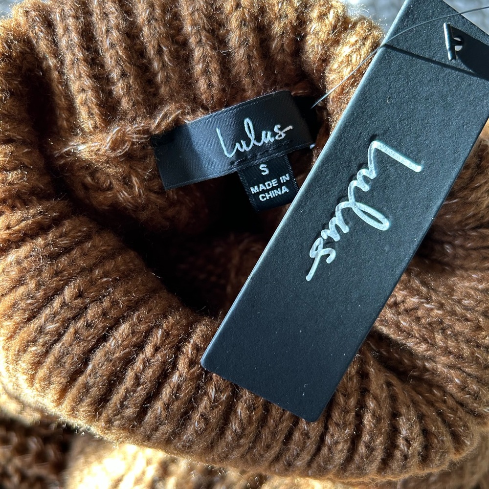 Lulu's Warm Brown Turtleneck Sweater